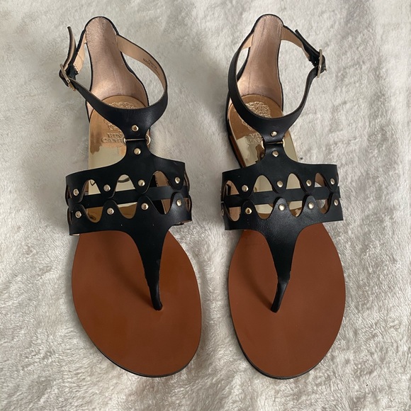 vince camuto gold flat sandals